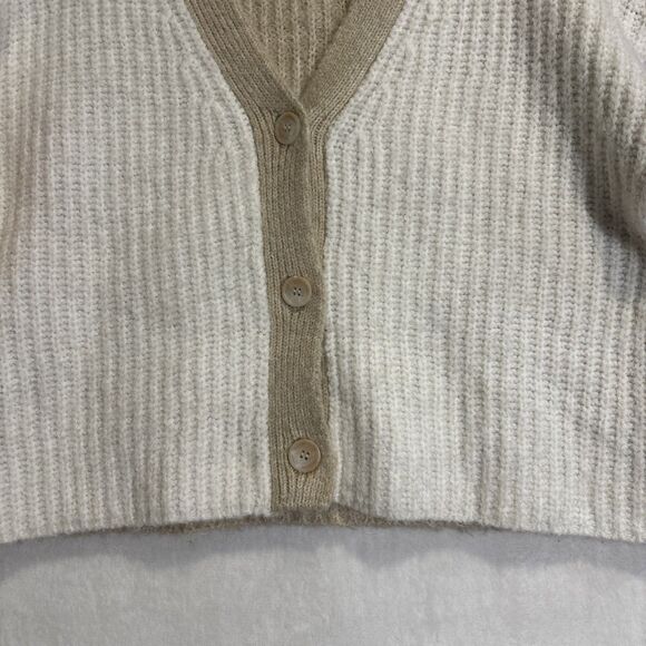 MNG MANGO Women's Knit Cropped Color Block Cardigan Sweater Alpaca Wool Blend - Picture 7 of 15